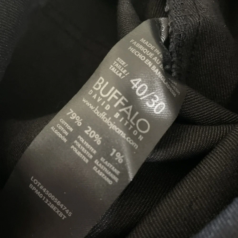 Buffalo David Bitton Men Black Denim Jeans 40x30 Evan-x‎ Slim Straight  NWT